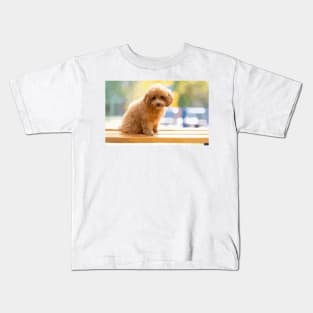 Poodle Puppy Digital Painting Kids T-Shirt